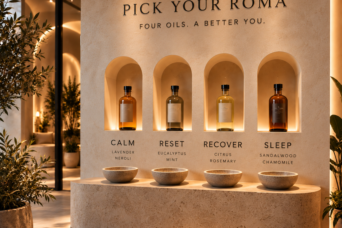 ROMA treatment room — warm, considered, beautiful